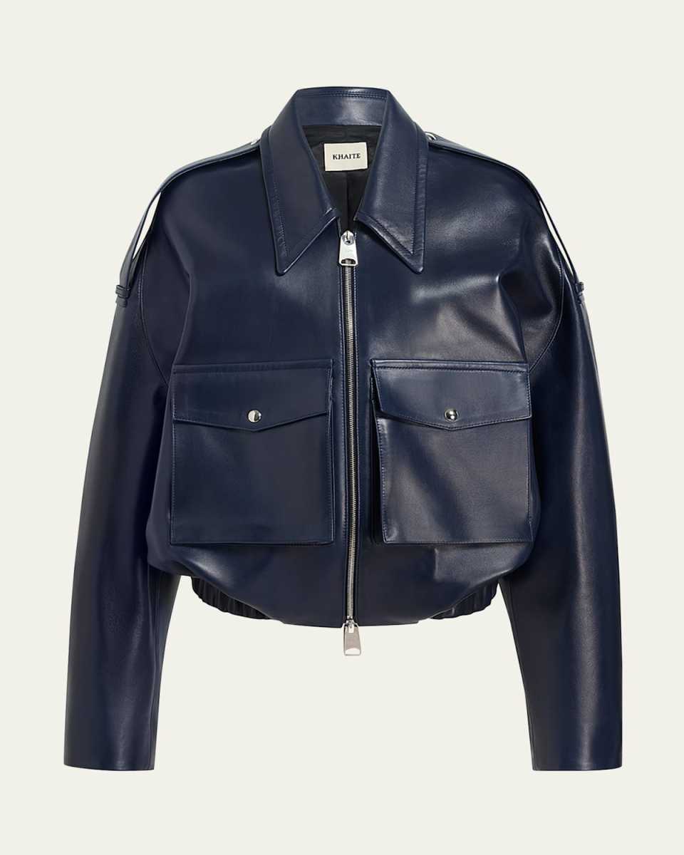 Owey Leather Bomber Jacket